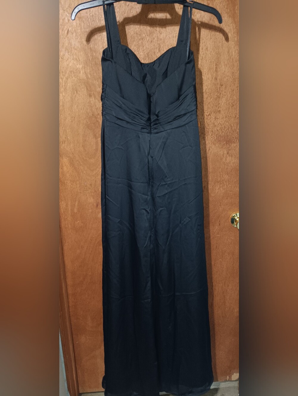 Priscilla of Boston Black Satin-Trim Maxi Dress - Picture 2 of 4